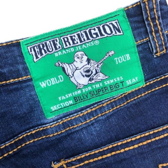 TRUE Religion Jeans Size 34 BILLY SUPER BIG T Blue - Picture 8 of 10